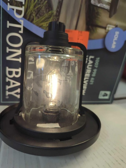 Hampton Bay Laurelview 14 Lumens Black Vintage Bulb LED Weather Resistant Outdoor Solar Path Light