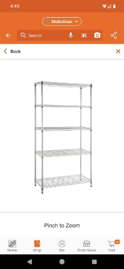 HDX 5-Tier Steel Wire Shelving Unit in Chrome (36 in. W x 72 in. H x 16 in. D) Appears to be New in