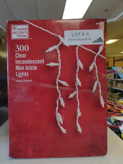 Lot of 4 Home Accents Holiday 300 Count Clear Incandescent Mini Icicle Lights Appears to be Used