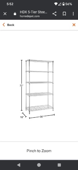 HDX, Missing Poles, 5-Tier Steel Wire Shelving Unit in Chrome (36 in. W x 72 in. H x 16 in. D)?,