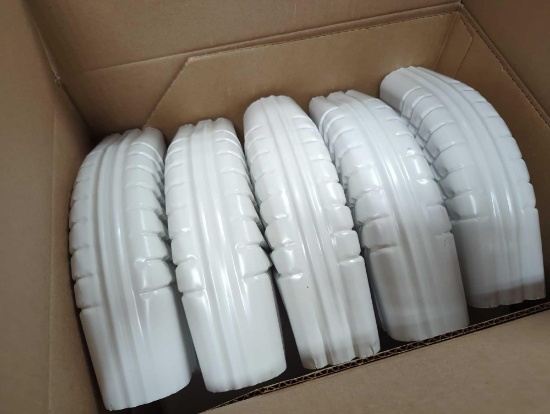 Lot of 10 Amerimax Aluminum 2.81-in White Downspout Side Elbows. Comes in open box as is shown in