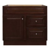 Glacier Bay Hampton 36 in. W x 21 in. D x 33.5 in. H Bath Vanity Cabinet without Top in Cognac?,