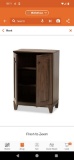 Baxton Studio Walnut Brown MDF Shoe Storage Cabinet Dimensions - H 34.6 in, W 23.6 in, D 13 in
