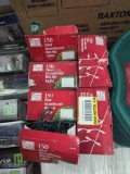 Lot of 6 Home Accents Holiday Items Including 4 Boxes of 150 Clear Incandescent Mini Net Lights, 1