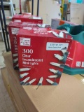 LOT OF 5 HOME ACCENTS HOLIDAY ITEMS TO INCLUDE, (3) BOXES OF CLEAR MINI LIGHTS ONE BEING A NET, AND