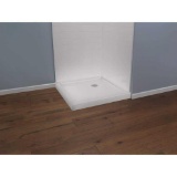 Delta Industrial 36 in. L x 36 in. W Corner Shower Pan Base with Corner Drain in High Gloss White?,