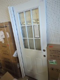 Masonite 30 in. x 80 in. Premium 9 Lite Primed White Left Hand Inswing Steel Prehung Front Exterior