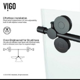 VIGO Elan 56 to 60 in. W x 66 in. H Sliding Frameless Tub Door in Matte Black with 3/8 in. (10mm)
