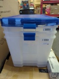 IRIS WeatherPro Clear Plastic Storage Box with Blue Lid (3-Pack)?, Appears to be New But has some