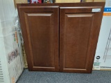 Hampton Bay Hampton 30 in. W x 12 in. D x 15 in. H Assembled Wall Bridge Kitchen Cabinet in Cognac