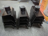 Lot of 12 Amerimax 5-in x 5.5-in Black K Style Gutter End with Drop. Comes in open box as is shown