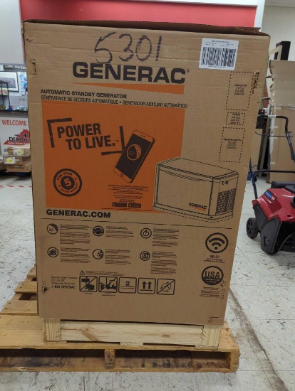 Generac, Has a Minor Dent On Back Of Unit,Guardian 26,000-Watt (LP)/22,500-Watt (NG) Air-Cooled