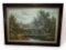 (FOYER) SIGNED ENDERBY LARGE 20TH CENTURY ENGLISH LANDSCAPE SCENE PAINTING ON CANVAS. DISPLAYED IN A