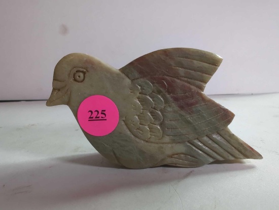(LR) STONE CARVED BIRD TRINKET BOX, 4 1/8"L 2 3/8"W 1"H