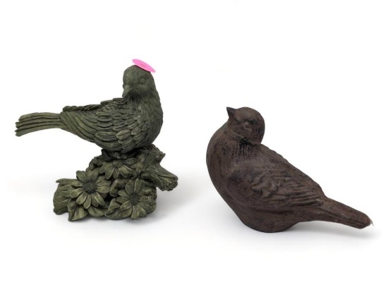 (FOYER) 2 PC. LOT TO INCLUDE A VINTAGE CAST IRON SM. BIRD DOOR STOP 5"L X 2-1/4"W X 3-1/4"T & A