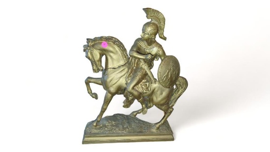 (FOY)BRONZE EQUESTRIAN STATUE OF AN UNKNOWN PRATORIAN ROYAL GUARD WITH SHIELD IN HIS LEFT HAND, AND