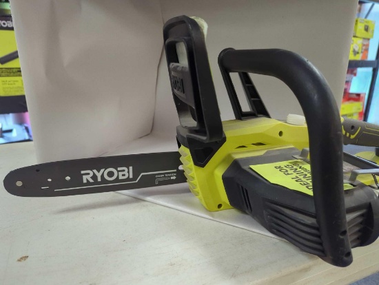RYOBI TOOL ONLY, ONE+ 18V 10 in. Battery Chainsaw, Appears to be Used No Box, Is Missing Battery and