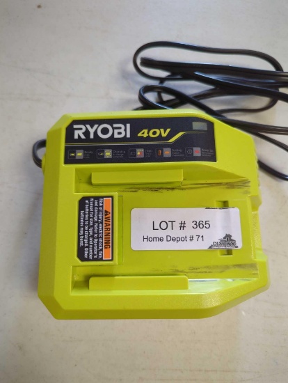 Ryobi OP408VNM 40V Battery Charger, Appears to be Used No Box, Retail Price Value $70.00, Sold Where