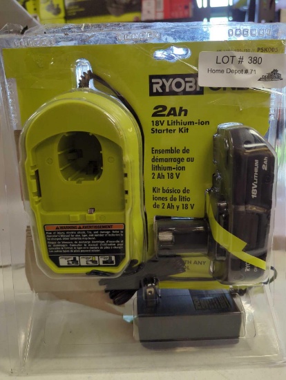 RYOBI ONE+ 18V Lithium-Ion 2.0 Ah Compact Battery and Charger Starter Kit, Appears to be New in Open