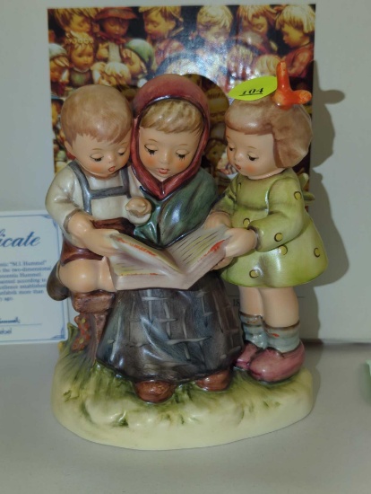 Rare Hummel Storybook Time Figurine with Box, and Certificate, Is In Excellent Condition Like New,