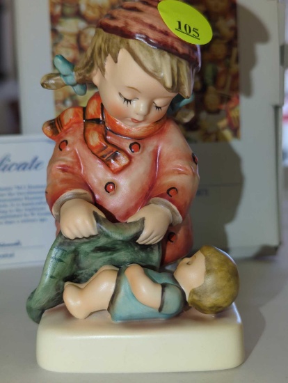 M I Hummel Sleep Tight 4.50" Hum 424, Has Original Box and Certificate, Is In Excellent Condition