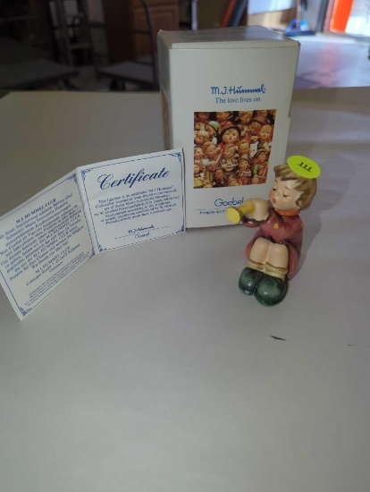 Hummel Goebel Girl With Trumpet figurine 1968 391, In Original Box With Certificate, Measure