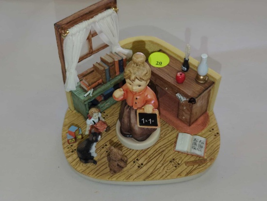 Goebel 2007 Littlest Teacher, and Hummelscape, 4" H, Retail Price $200.00, Appears to be in Good