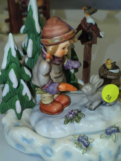 Goebel Hummel 2pc Set ?Friendship in Bloom? Hummelscape and ?Peaceful Offering? , Appears to be in