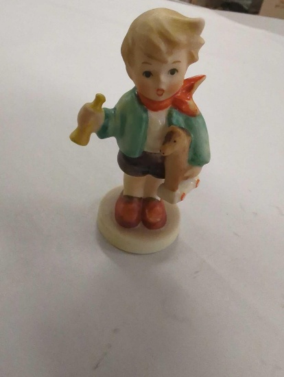 Hummel Figurine by Goebel, #239/0, "Boy with Horn and Horse", 3.5" H, Retail Price $20, Appears to