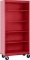 Sandusky Metal 5-shelf Cart Bookcase with Adjustable Shelves in Red, Dimensions - 78