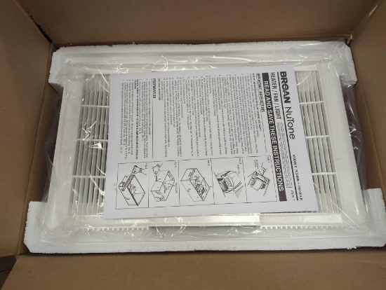 Broan-NuTone 80 CFM Ceiling Bathroom Exhaust Fan with Light and 1300-Watt Heater, Appears to be New