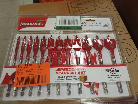 DIABLO SPEEDemon High Speed Steel Spade Bit Set (12-Piece), Appears to be New in Factory Sealed