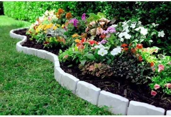 ProFlex Decorative Faux Stone 90 ft. x 2.7 in. Gray Plastic No-Dig Landscape Edging Kit, Retail