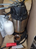 RIDGID 1/2 HP Stainless Steel Dual Suction Sump Pump, Retail Price $279, Appears to be Used in Open