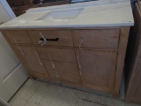 Altair Solana Wood Vanity in Weathered Fir Brown with White Vanity Top, Dimensions - 34