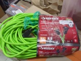 Husky 100 ft. 16/2 Light Duty Indoor / Outdoor Extension Cord, Green, Appears to be Used Retail