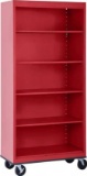 Sandusky Metal 5-shelf Cart Bookcase with Adjustable Shelves in Red, Dimensions - 78