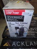 Everbilt 1/3 HP Aluminum Sump Pump Vertical Switch, Retail Price $139, Appears to be Used in Open