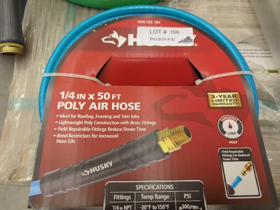 Husky 1/4 in. x 50 ft. Polyurethane Air Hose, Appears to be New in Factory Banded Package Retail