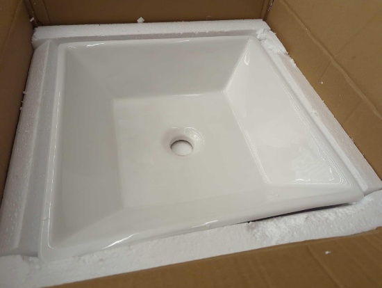 Ceramic Vessel White vanity sink. Comes in open box as is shown in photos. Appears to be new.