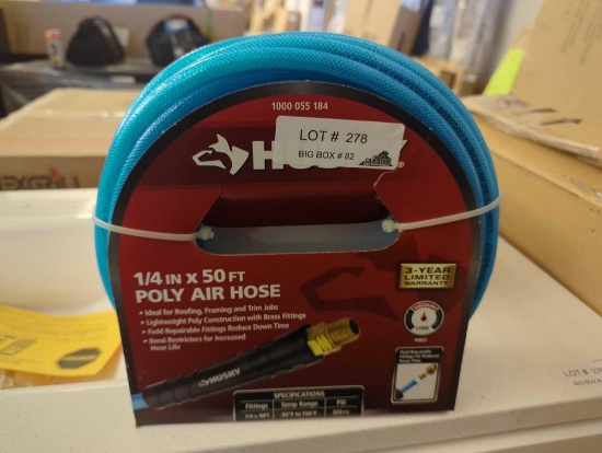 Husky 1/4 in. x 50 ft. Polyurethane Air Hose, Retail Price $33, Appears to be New in the Package,