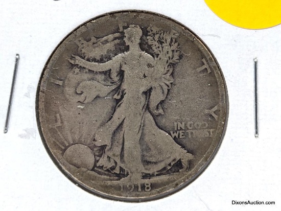 1918 D Half Dollar - Walking Liberty