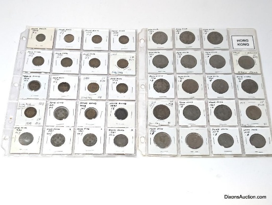 Various Foreign - 2 sheets Asian Coins