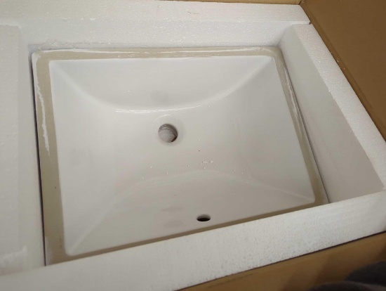 JAMES MARTIN SNK-RS-WHT CERAMIC LAVATORY (SINK) RECTANGULAR UNDERMOUNT FLAT BASE, COULD NOT PULL