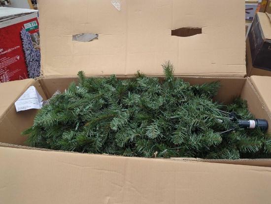7.5' WESLEY LONG NEEDLE PINE LED PRE LIT TREE, OPEN BOX, UNIT APPEARS LIGHTLY USED, ESTIMATED MSRP