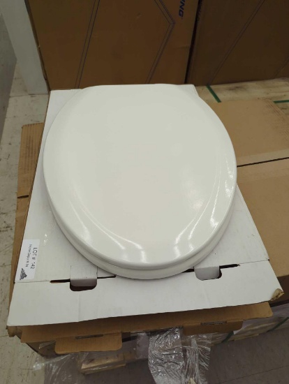 American Standard Cadet Elongated Antimicrobial, Soft Close Front Toilet Seat in White, MSRP 34.98,