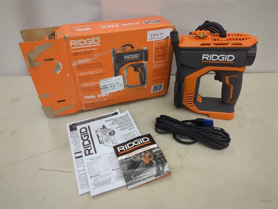 RIDGID 18V Cordless Portable Inflator (Tool Only). Comes in open box as is shown in photos. Appears