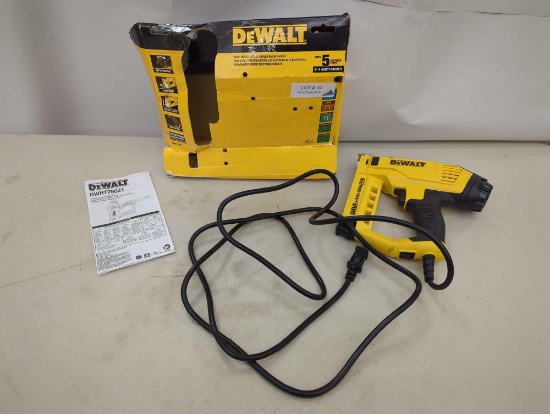 DEWALT 5-in-1 Multi-Tacker and Brad Nailer. Comes as is shown in photos. Appears to be used. SKU #
