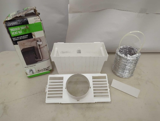 Everbilt Indoor Dryer Vent Kit. Comes in open box as is shown in photos. SKU # 1000052138 Retails as