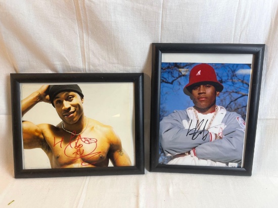 Lot of two autographed photos of LL Cool J. Framed. 8x10.